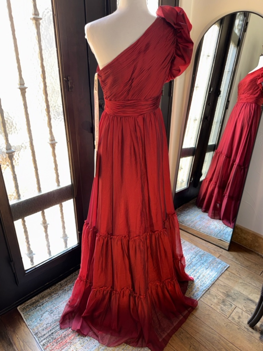 Mac Duggal 67878 Ruffle Sleeve One Shoulder Dress• sz 12 • NWT •$498 - Picture 8 of 8